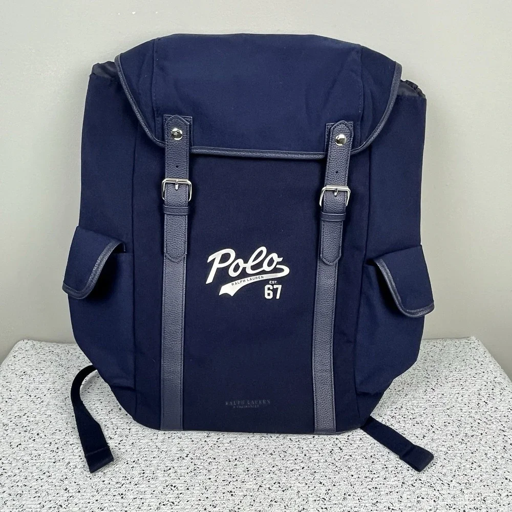 Polo Ralph Lauren Fragrances Backpack Navy Blue Canvas Weekender Bag